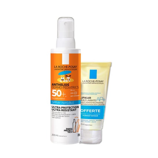 La Roche-Posay Anthelios Dermo-Pediatrics Spray Invisible SPF50+ 200ml + Lipikar Aceite Lavante AP+ 100ml