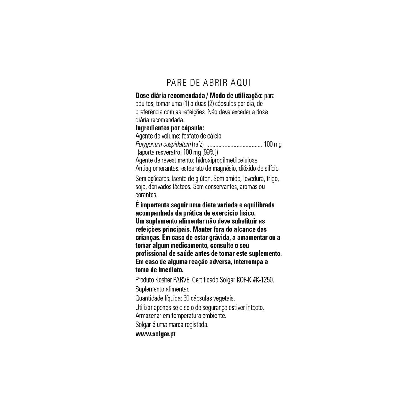 Solgar Resveratrol 100mg 60vcaps