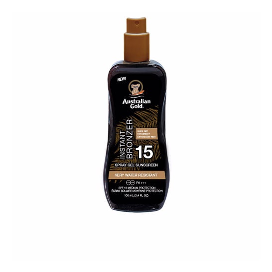 Australian gold Instant Bronzer Spray gel Spf15 100 ml