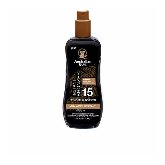 Australian gold Instant Bronzer Spray gel Spf15 100 ml