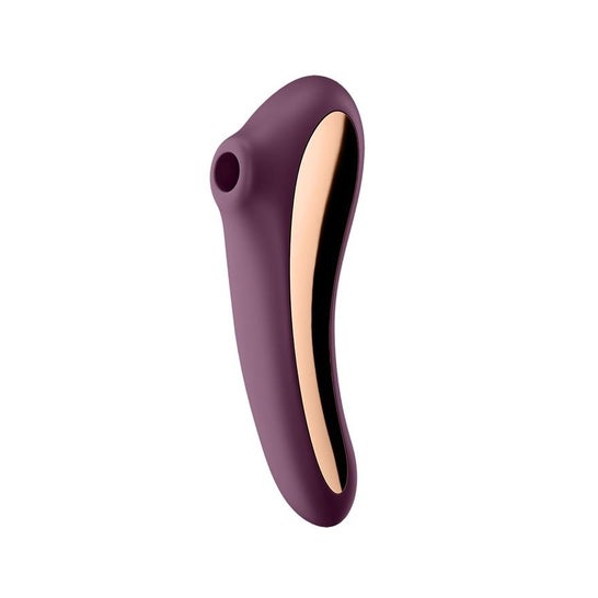 Satisfyer Dual Kiss Vibrador de Aire Vino Tinto con App 1ud
