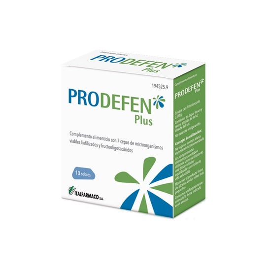 Prodefen Plus 10 sobres probióticos y prebióticos para la microbiota intestinal