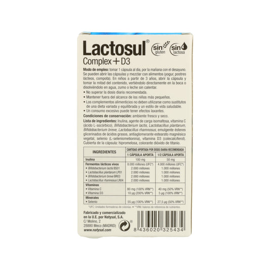 Natysal Lactosul Complex + D3 20caps