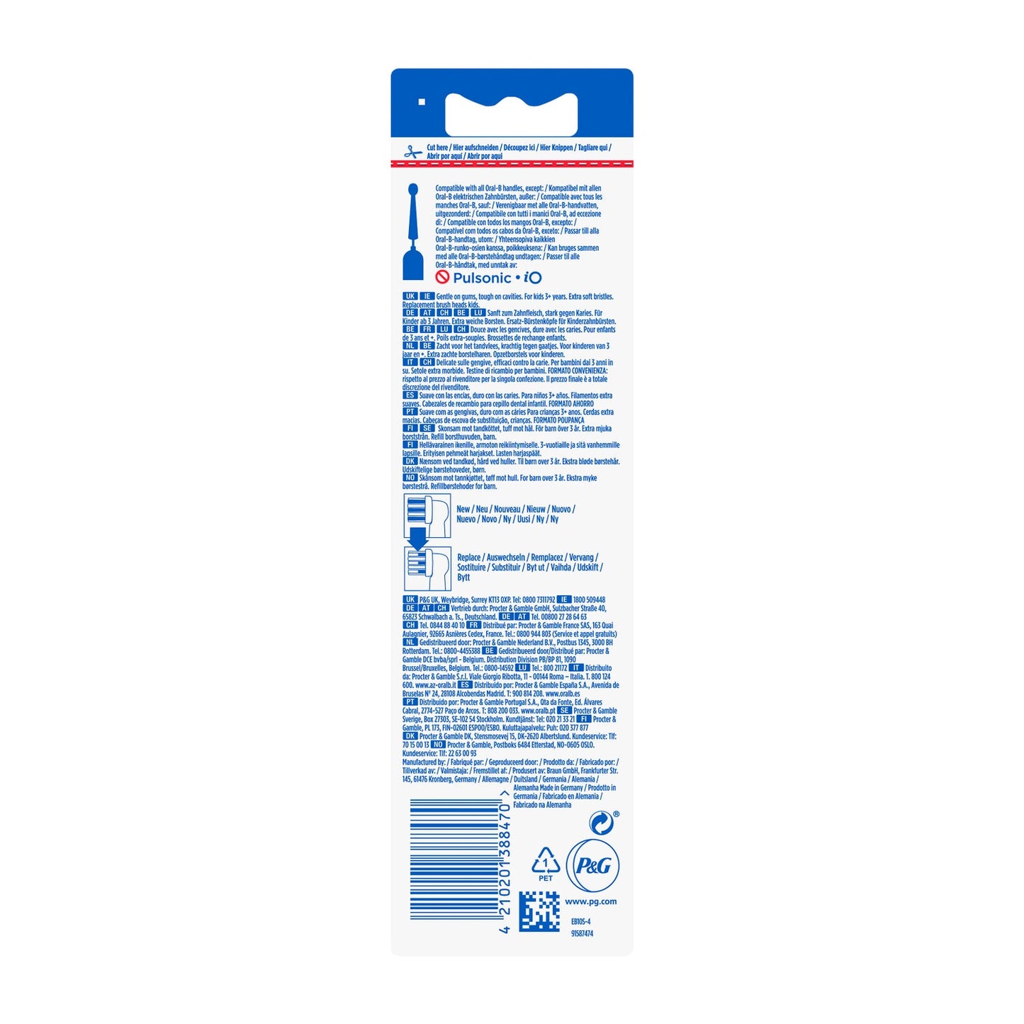 Oral-B Pro Kids 3+ Recambios Cepillo Eléctrico Spiderman 4uds