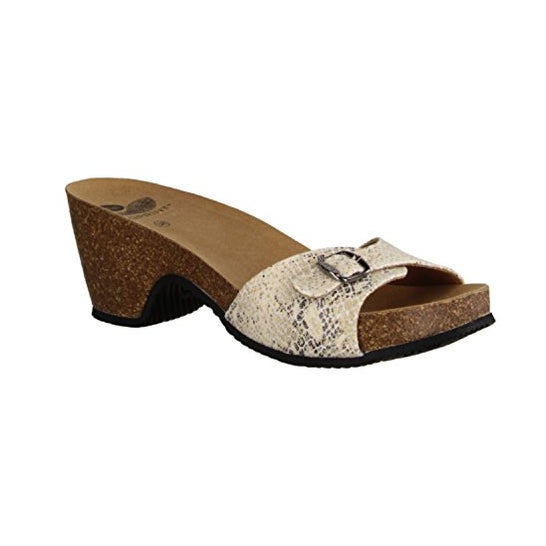 Scholl Sandalia Kabe Beige Pitón Talla 40 1par