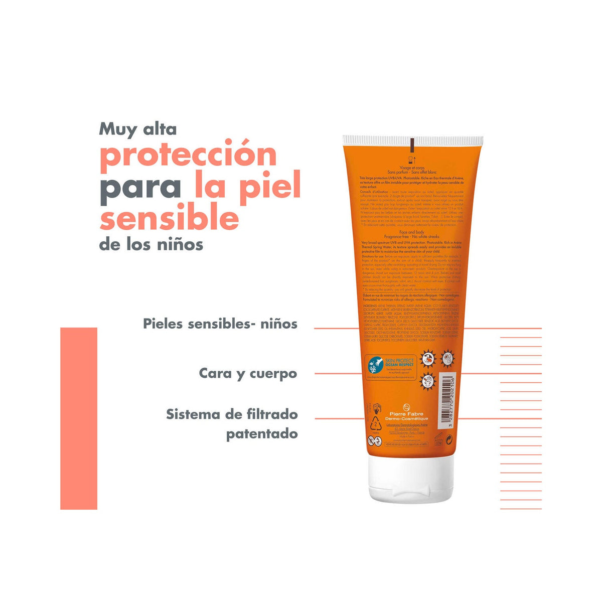 Avène Solar Leche SPF50+ Pediátrico (+2 años) 250ml