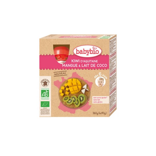 Vitagermine Babybio Puré Kiwi Mango Leche de Coco