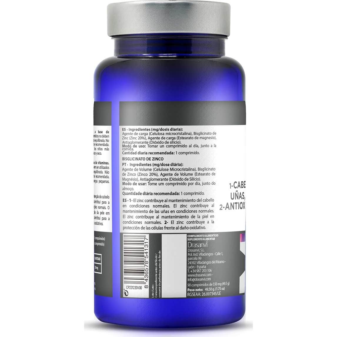 Drasanvi Mineral Bisglicinato de Zinc 90comp