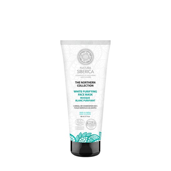 Natura Siberica Mascarilla facial blanca purificante, pureza de la piel 80 ml