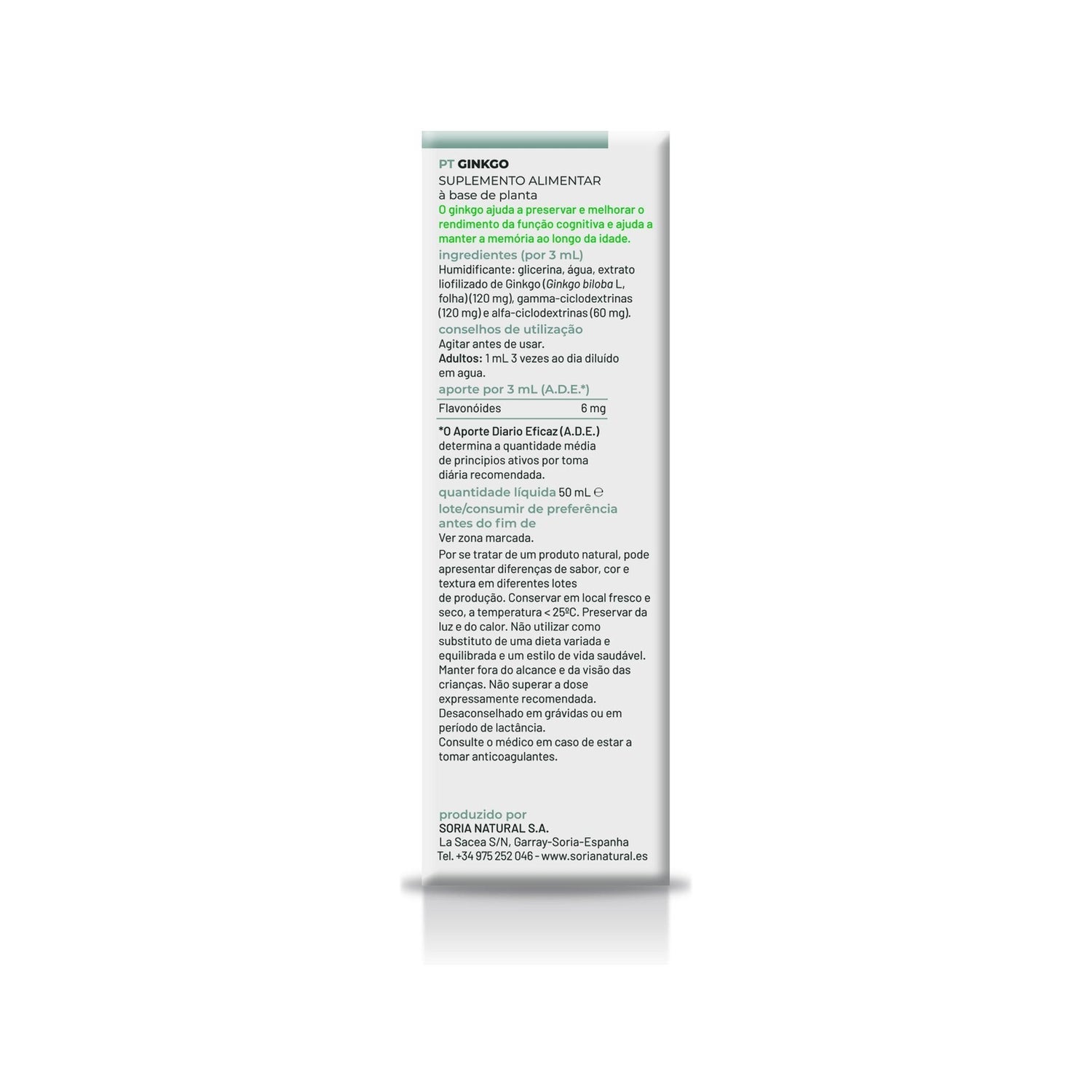 Soria Natural Ginkgo Extracto 50ml