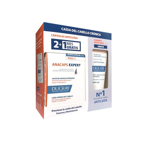 Ducray Anacaps Expert 90caps + Anaphase+ Champú Anticaída 100ml