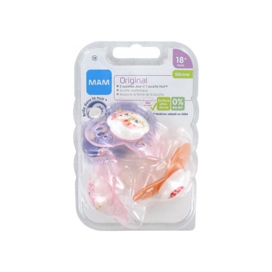 MAM Succette Original 18+ Meses Silicone Fille 3uds