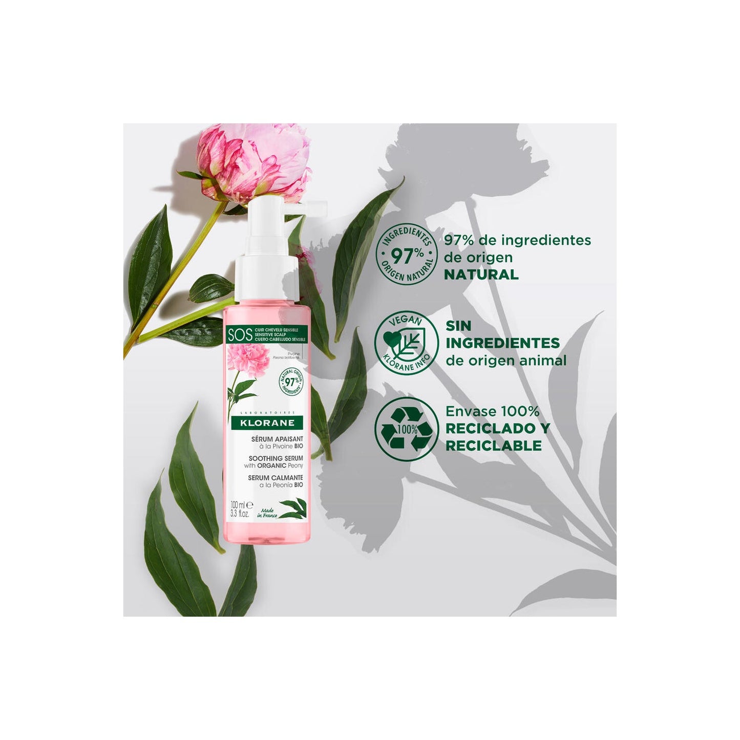 Klorane Sérum Calmante a la Peonía BIO 100ml