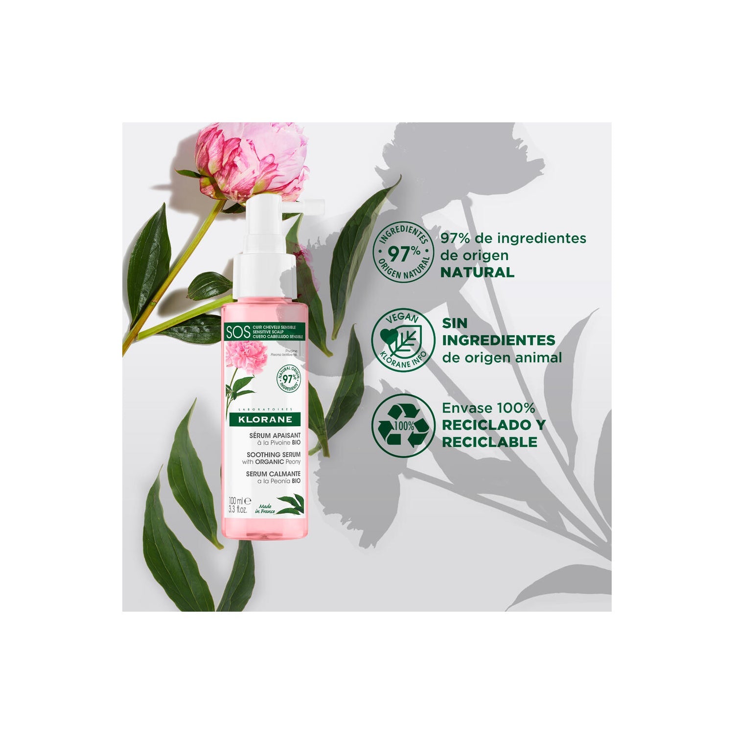 Klorane Sérum Calmante a la Peonía BIO 100ml