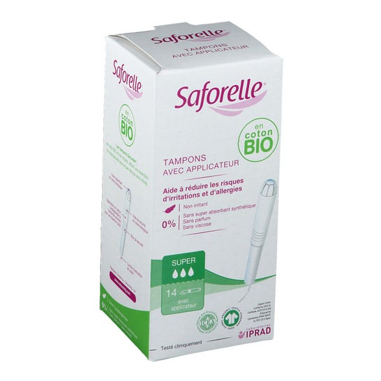 Saforelle Cotton Protect Super Pads aplicador orgánico X14 Piece