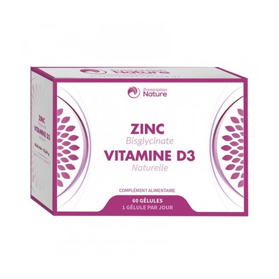 Prescription Nature Zinc Vitamina D3 60 caps