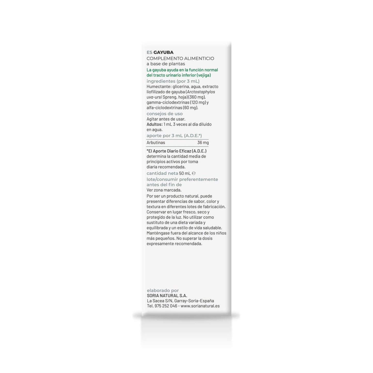 Extracto Gayuba Xxi 50 Ml Soria Natural