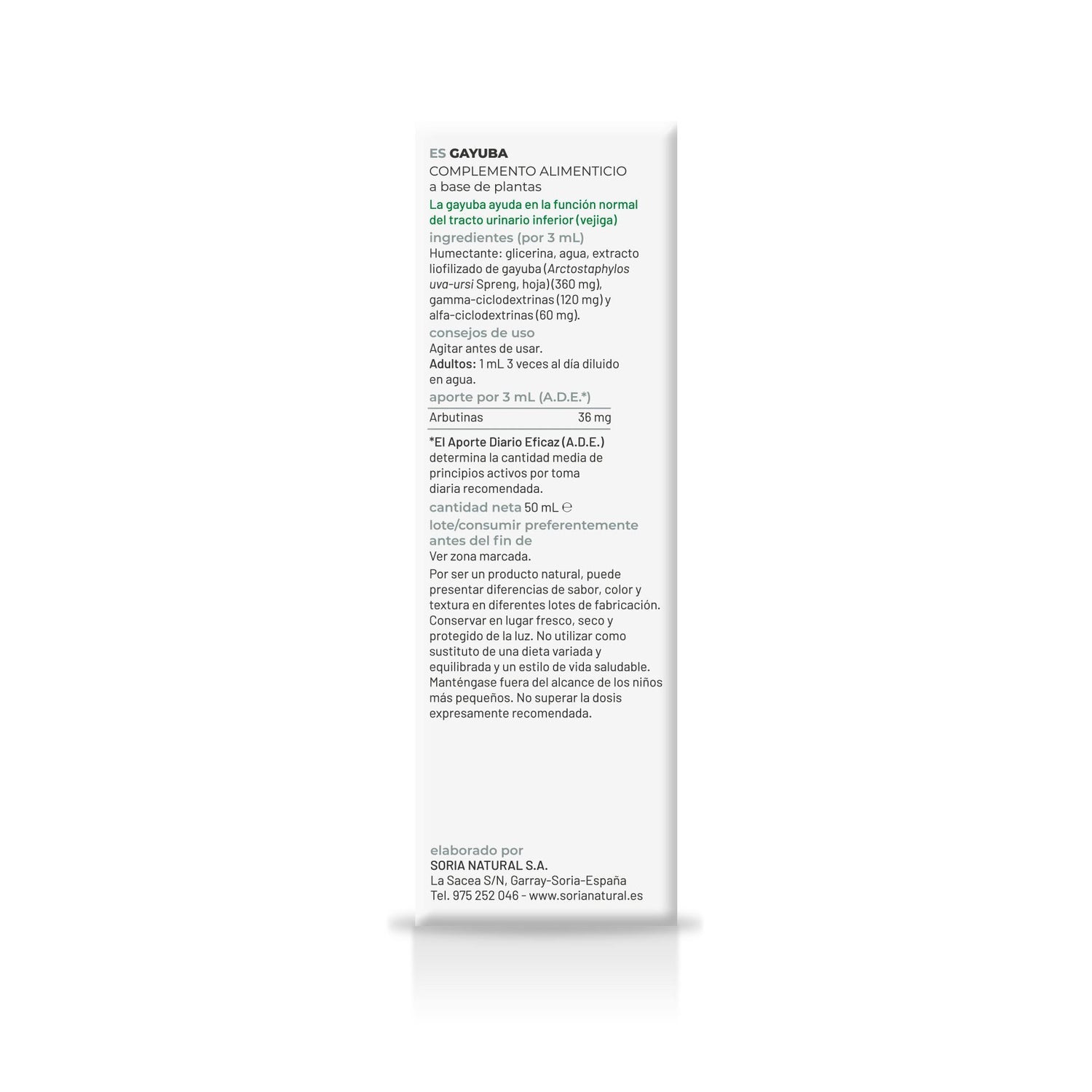 Extracto Gayuba Xxi 50 Ml Soria Natural
