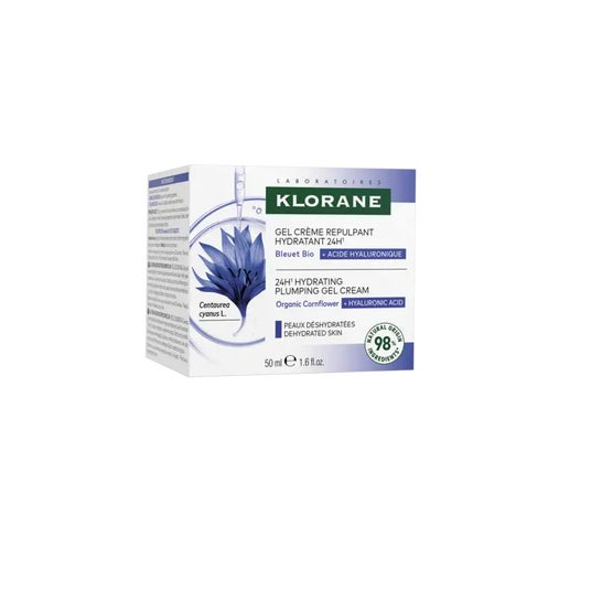 Klorane Gel Crema Hidratante Repulpante 24h Aciano BIO + Ácido Hialurónico 50ml