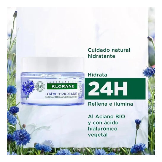 Klorane Gel Crema Hidratante Repulpante 24h Aciano BIO + Ácido Hialurónico 50ml