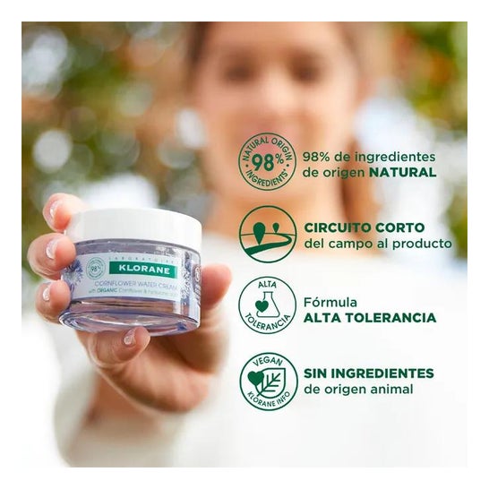 Klorane Gel Crema Hidratante Repulpante 24h Aciano BIO + Ácido Hialurónico 50ml