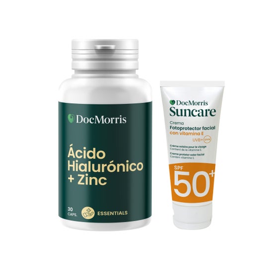 Docmorris Pack Ácido Hialurónico + Zinc 30 caps + Crema Facial Spf50+ 50 ml