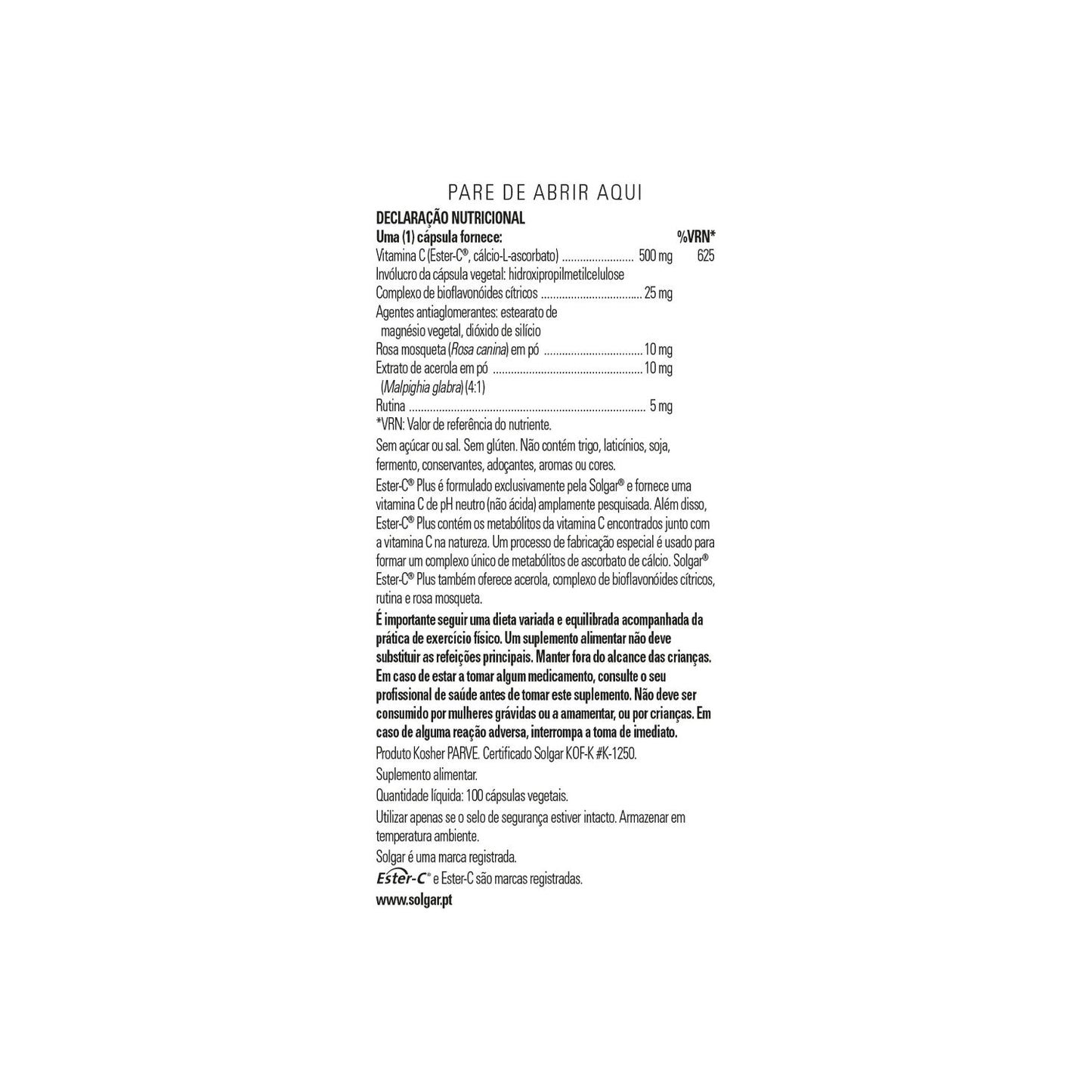 Solgar Ester-C Plus Vitamina C 500mg 100vcaps