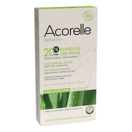 Cera Fría Acorelle Tiras de Cera Orgánica X 20