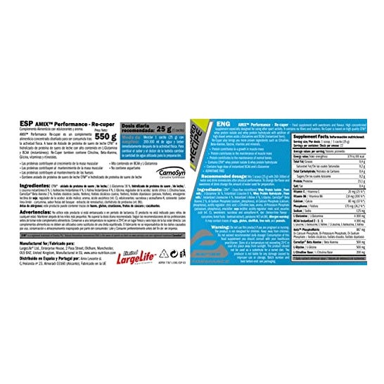 Amix Performance Re-Cuper Recovery Drink Frutas del Bosque 550g