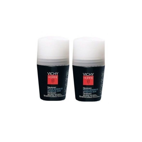 Vichy Homme Desodorante Antitranspirante Piel Sensible 48h Roll-on 2x50ml
