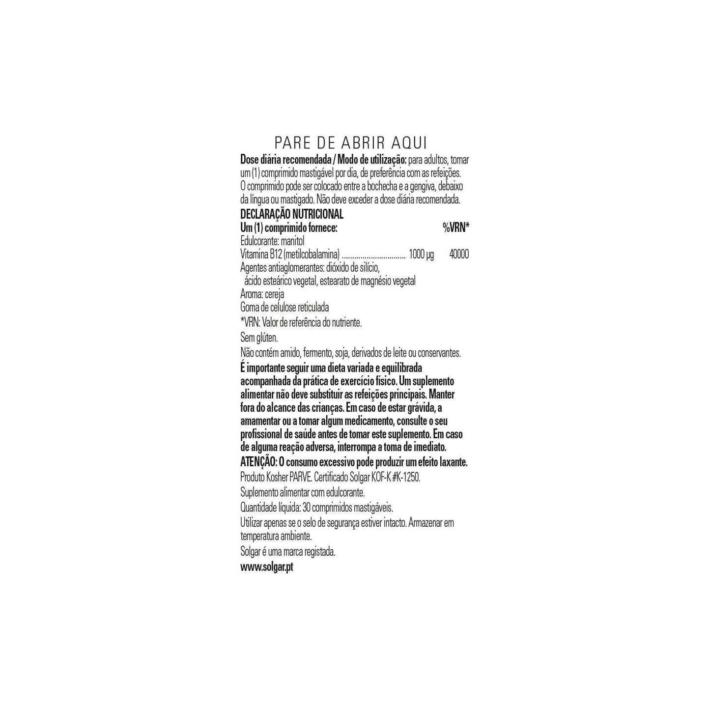 Solgar Vitamina B12 Metilcobalamina 1000mcg 30comp