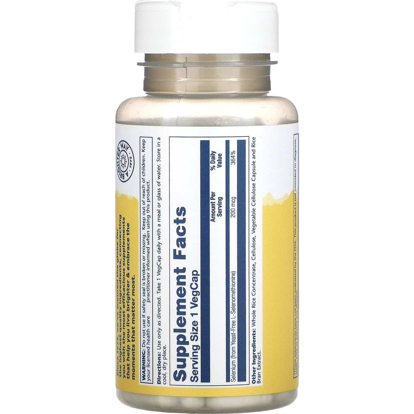 Solaray Selenio 200mcg sin levaduras 90caps