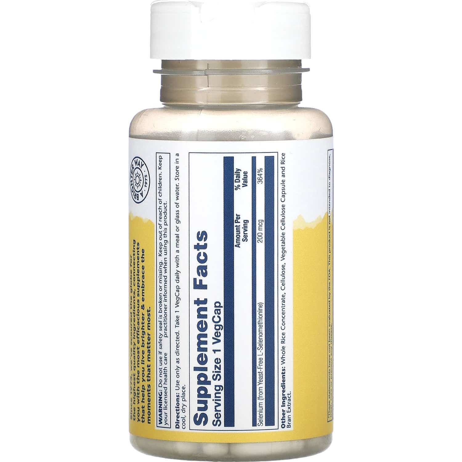 Solaray Selenio 200mcg sin levaduras 90caps