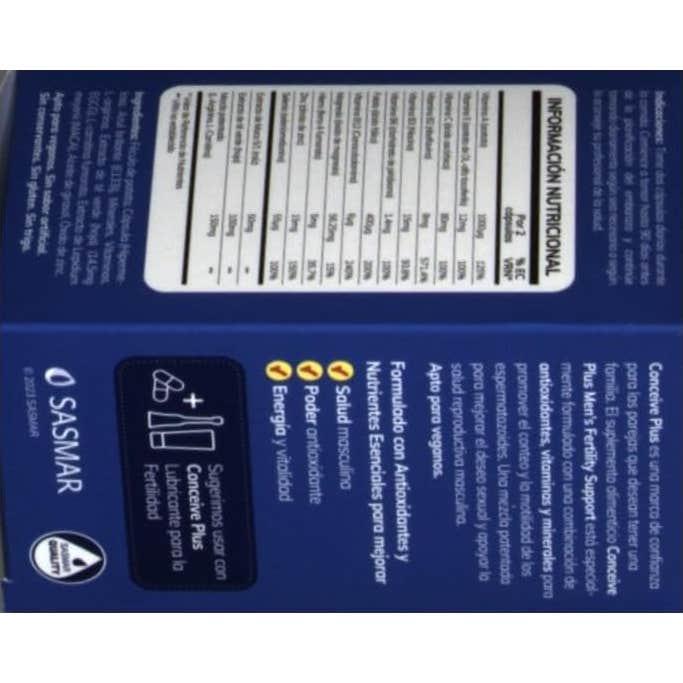 Conceive Plus Apoyo A La Fertilidad Masculina 60caps