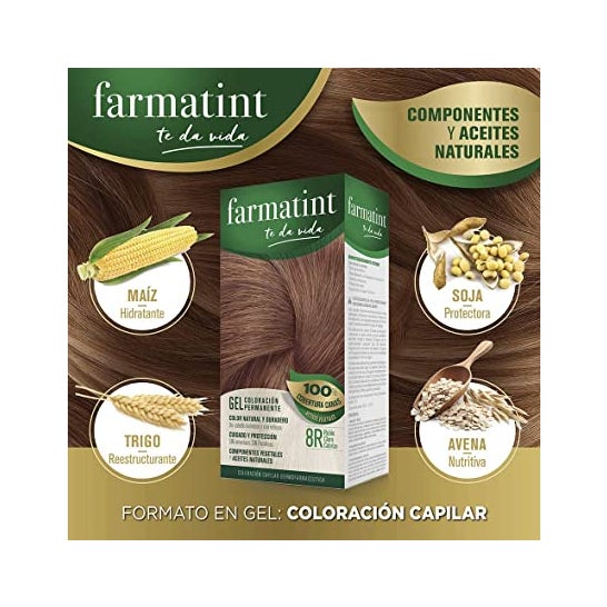 Farmatint Gel 8R Rubio Claro Cobrizo 135ml