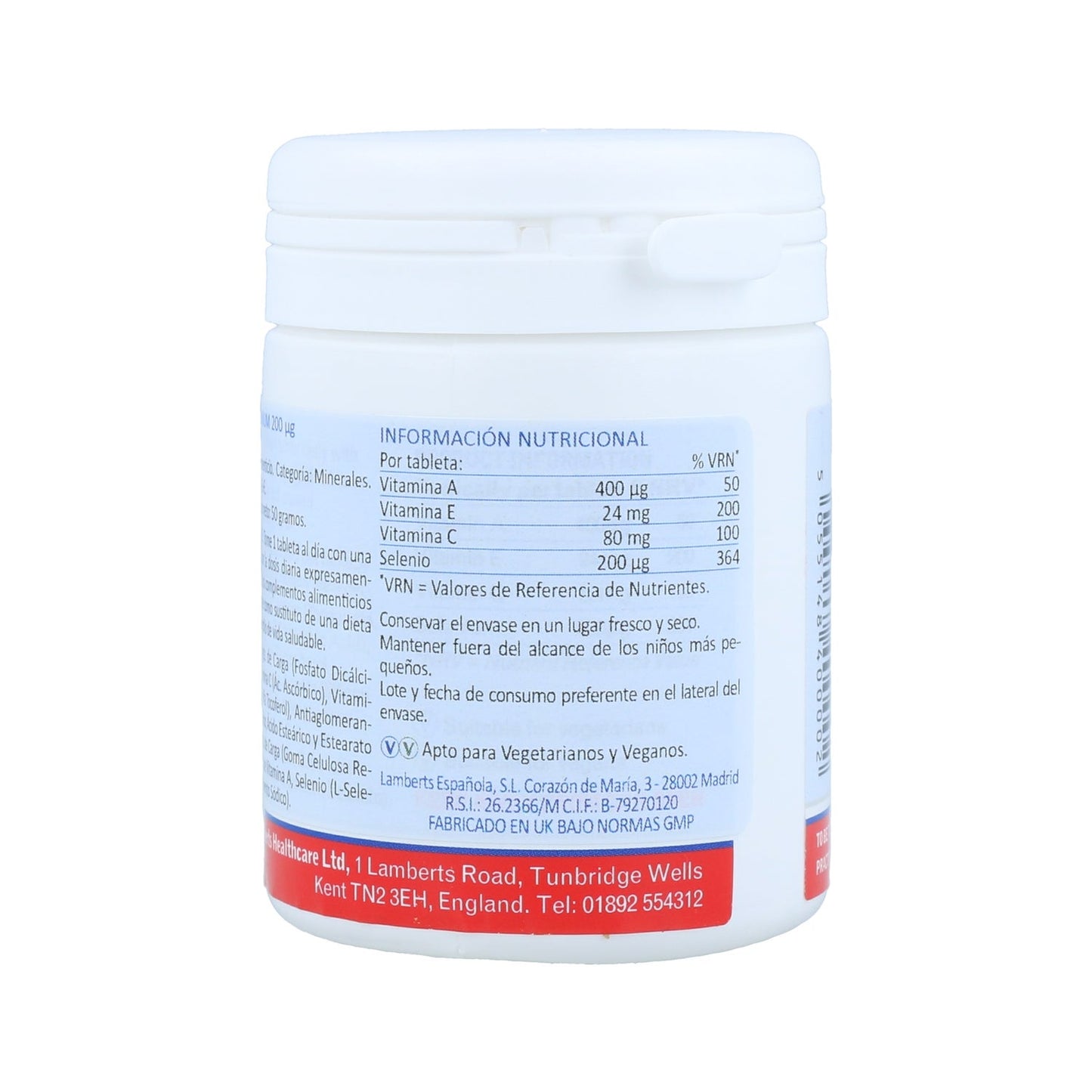 Lamberts Selênio 200μg + Vitaminas A + c + e 100 comp