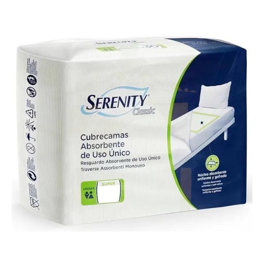 Serenity Classic Cubrecamas Absorbente Uso Único 60x90 30uds