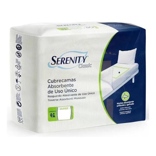 Serenity Classic Cubrecamas Absorbente Uso Único 60x90 30uds