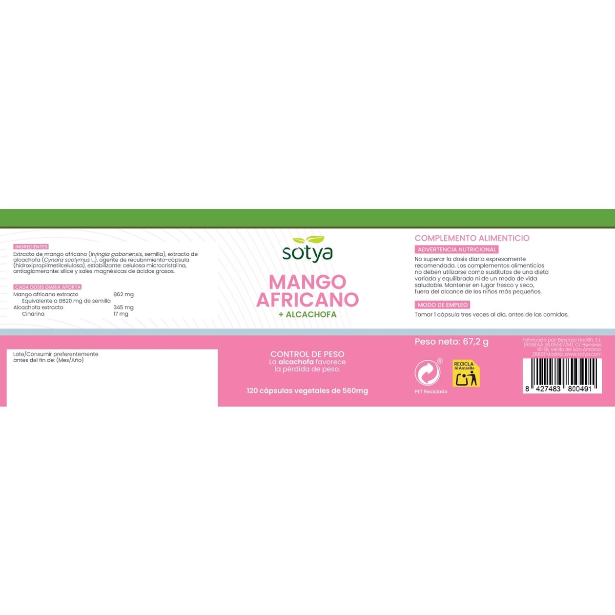 Sotya Mango Africano 500mg 120caps