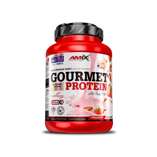 Amix gourmet Protein Fresa Chocolate Blanco 1 Kg