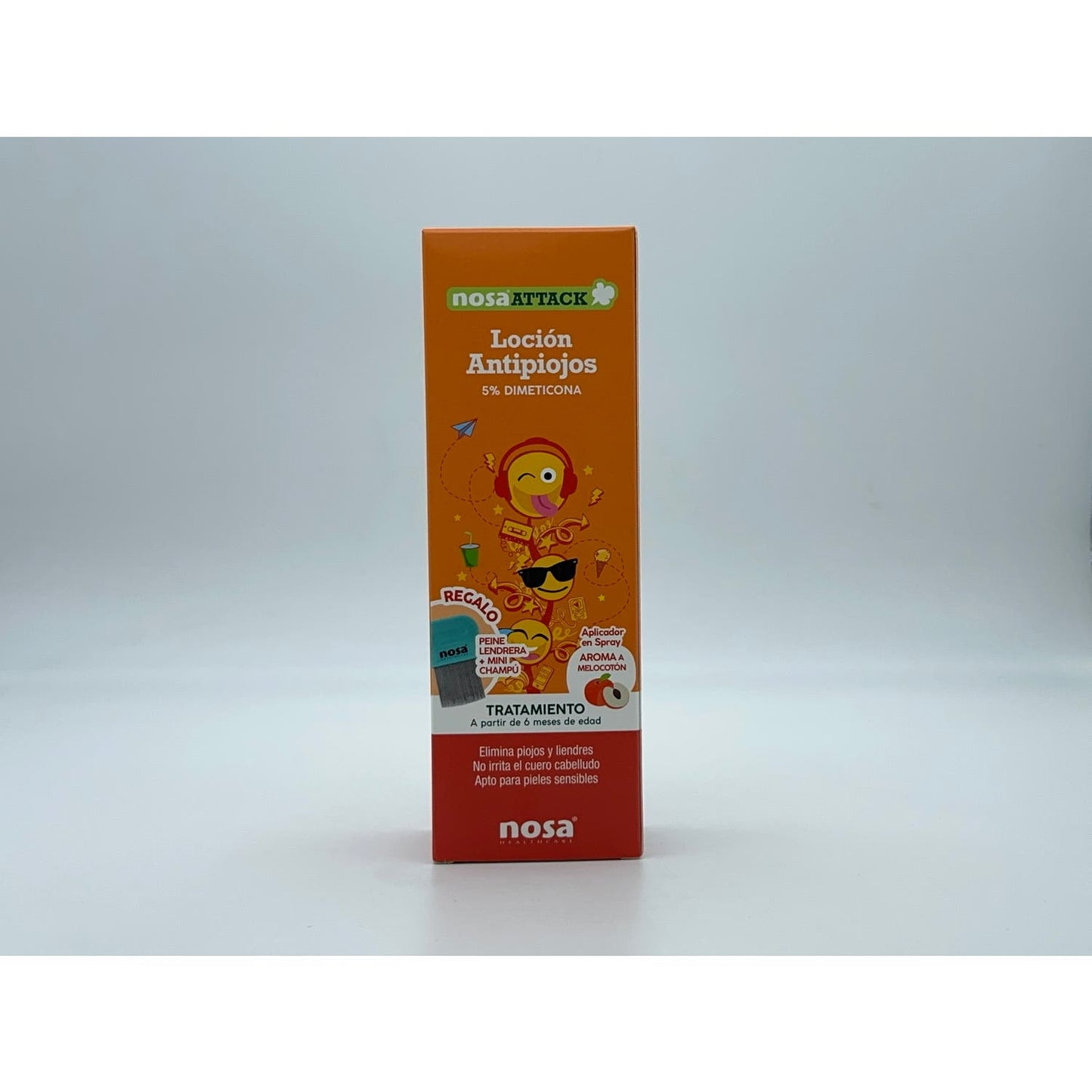 Nosa Loción Antipiojos 5% Dimeticona aroma Melocotón 100ml