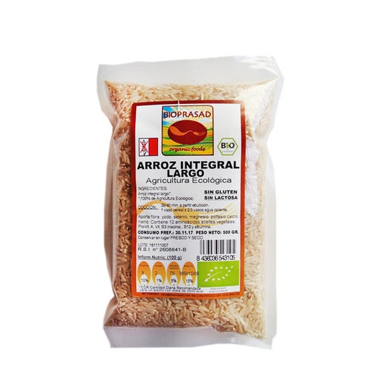 Bioprasad Arroz Integal Largo Bio Sin Gluten 500g