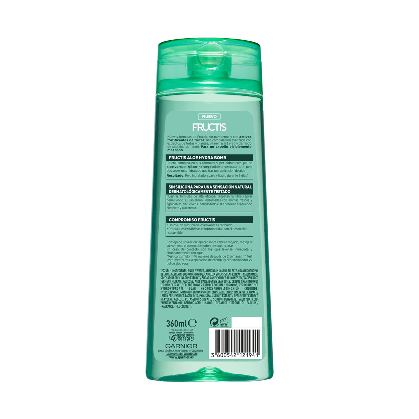 Garnier Fructis Aloe Hydra Bomb Chapú Fortificante 360ml