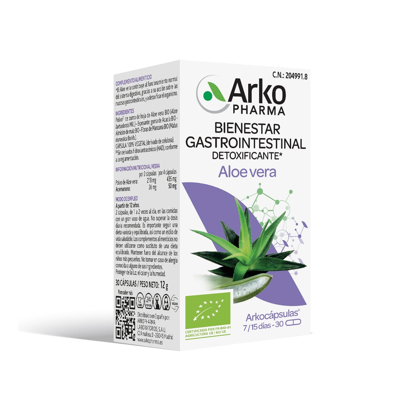 Arkopharma Arkocápsulas Aloe Vera BIO 30caps