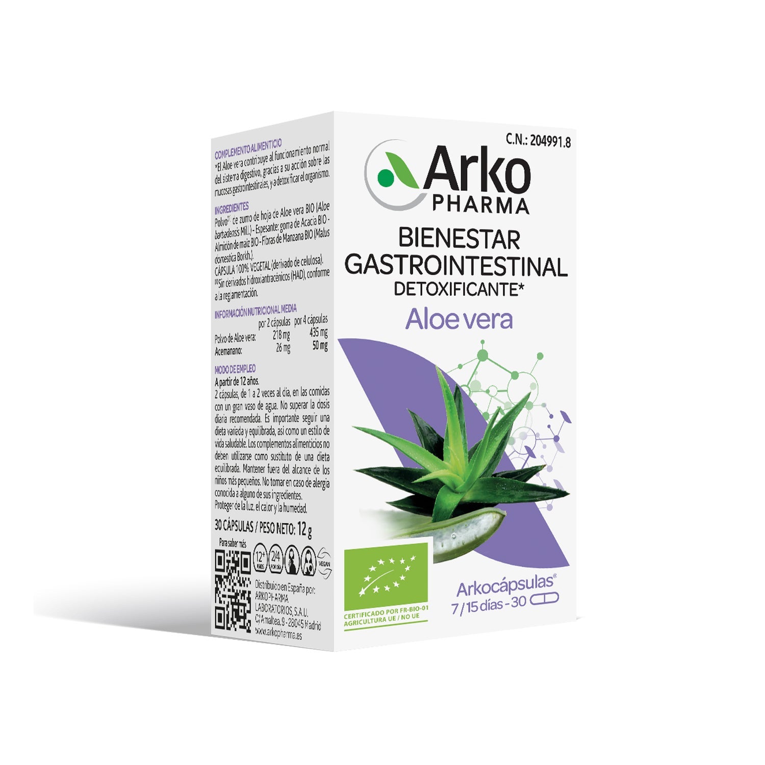 Arkopharma Arkocápsulas Aloe Vera BIO 30caps