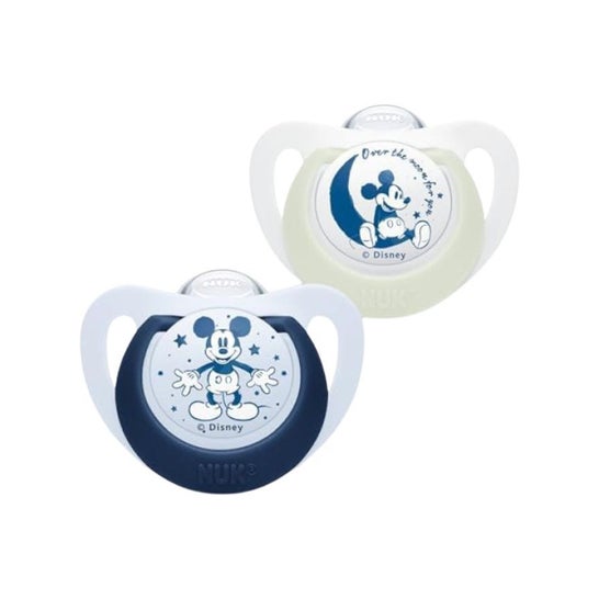 Nuk Star Disney Baby Day & Night Chupete Silicona 18-36M 2 uds