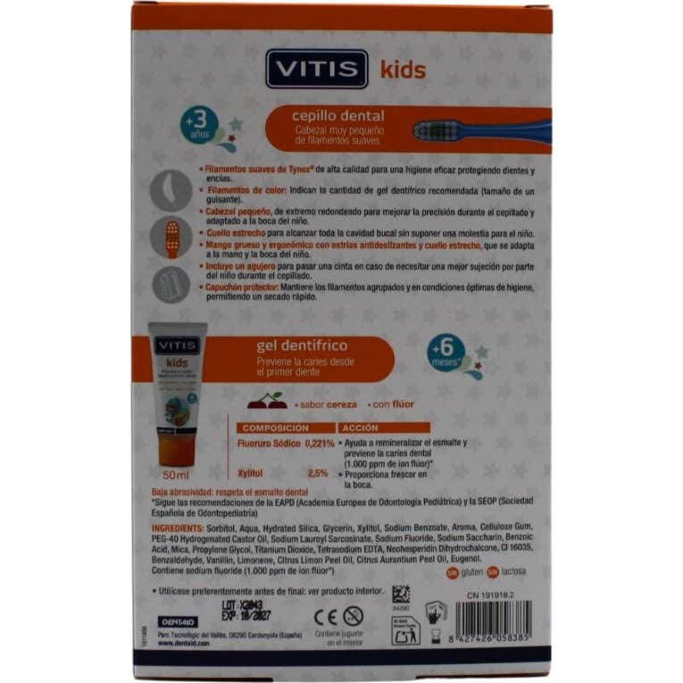 Vitis Kids Pack Dentífrico + Cepillo de dientes + Regalo
