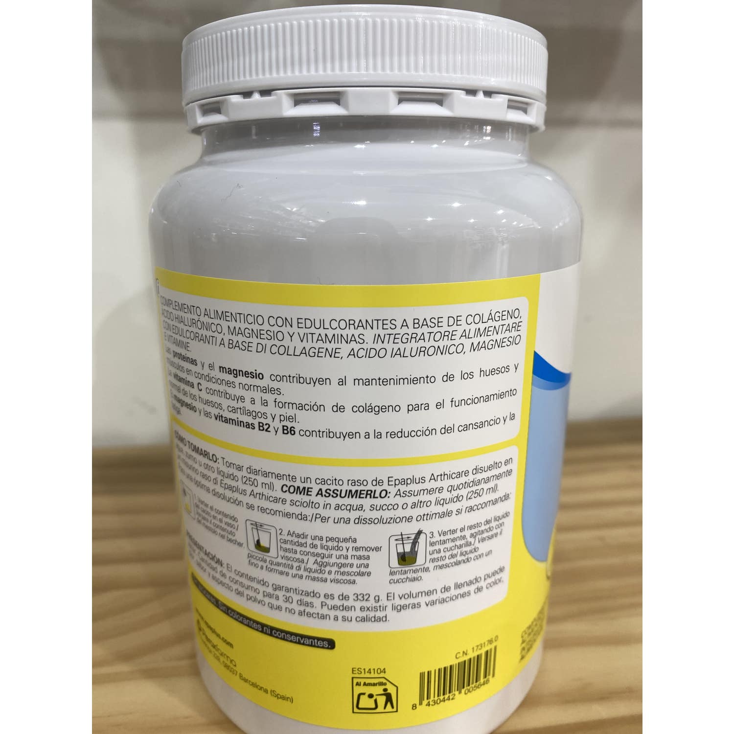 Epaplus Colágeno + Ác. Hialurónico + Magnesio Limón 332g