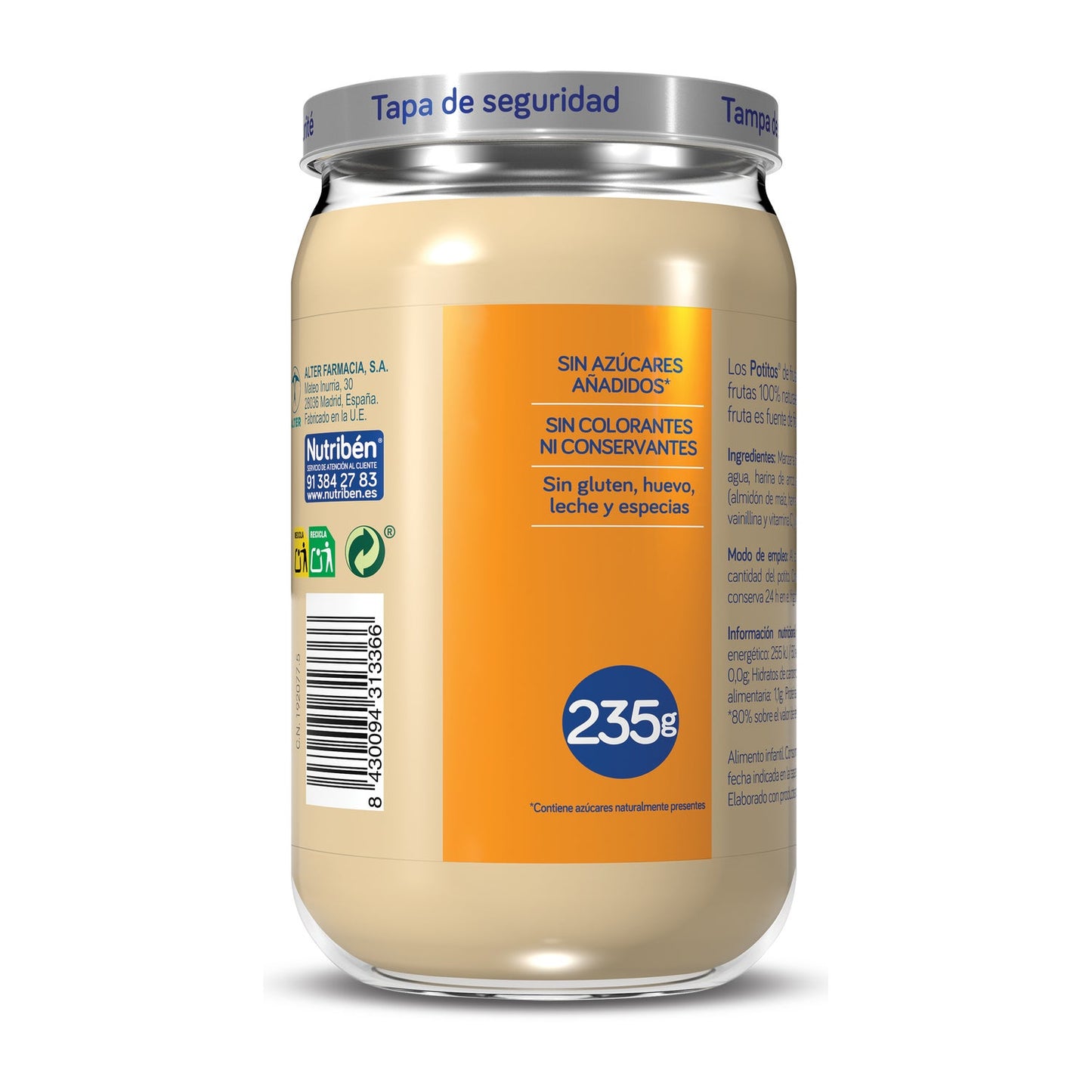 Nutriben Manzana Naranja Platano Y Galleta Potito 235 G