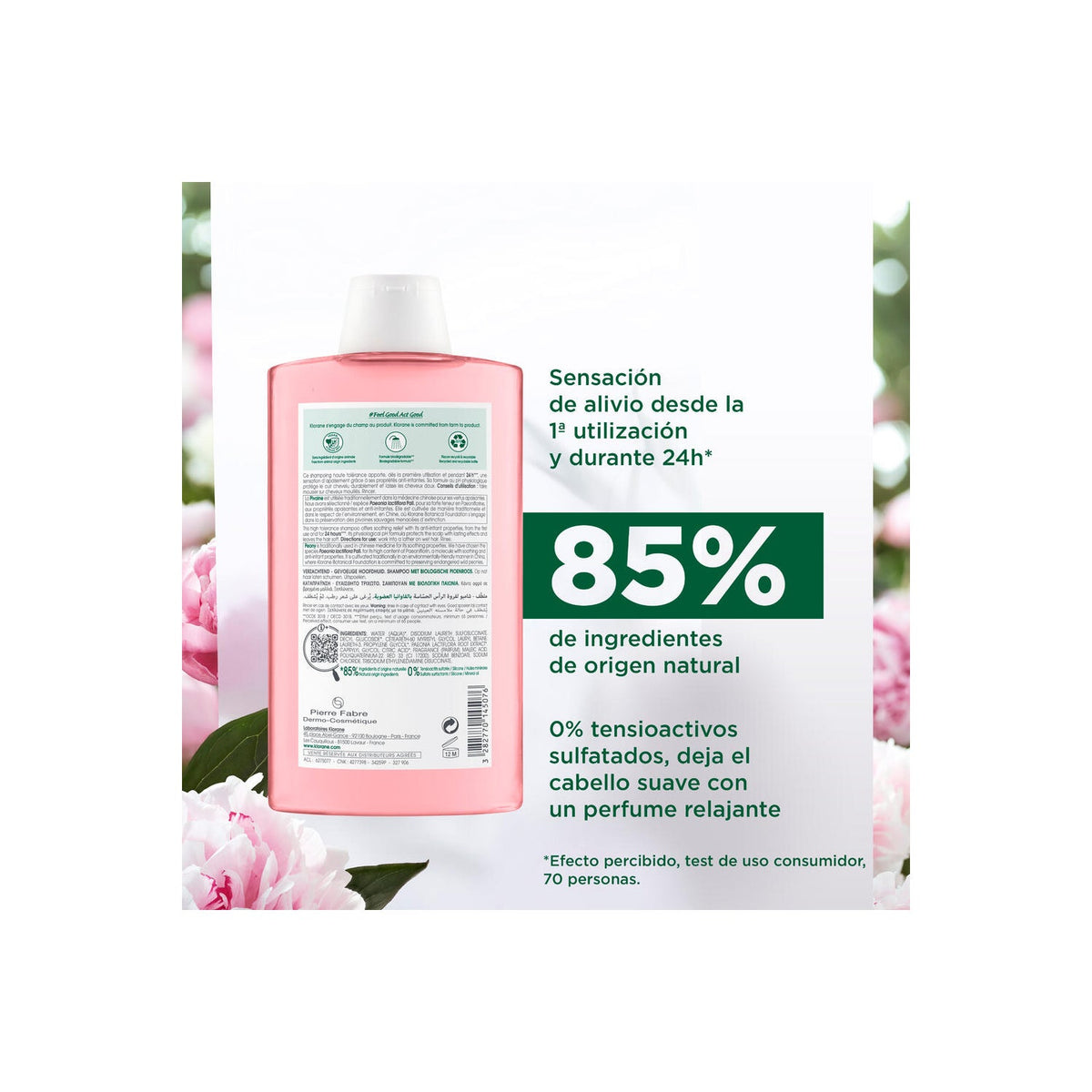 Klorane Champú a la Peonía BIO 400ml